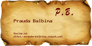 Prauda Balbina névjegykártya